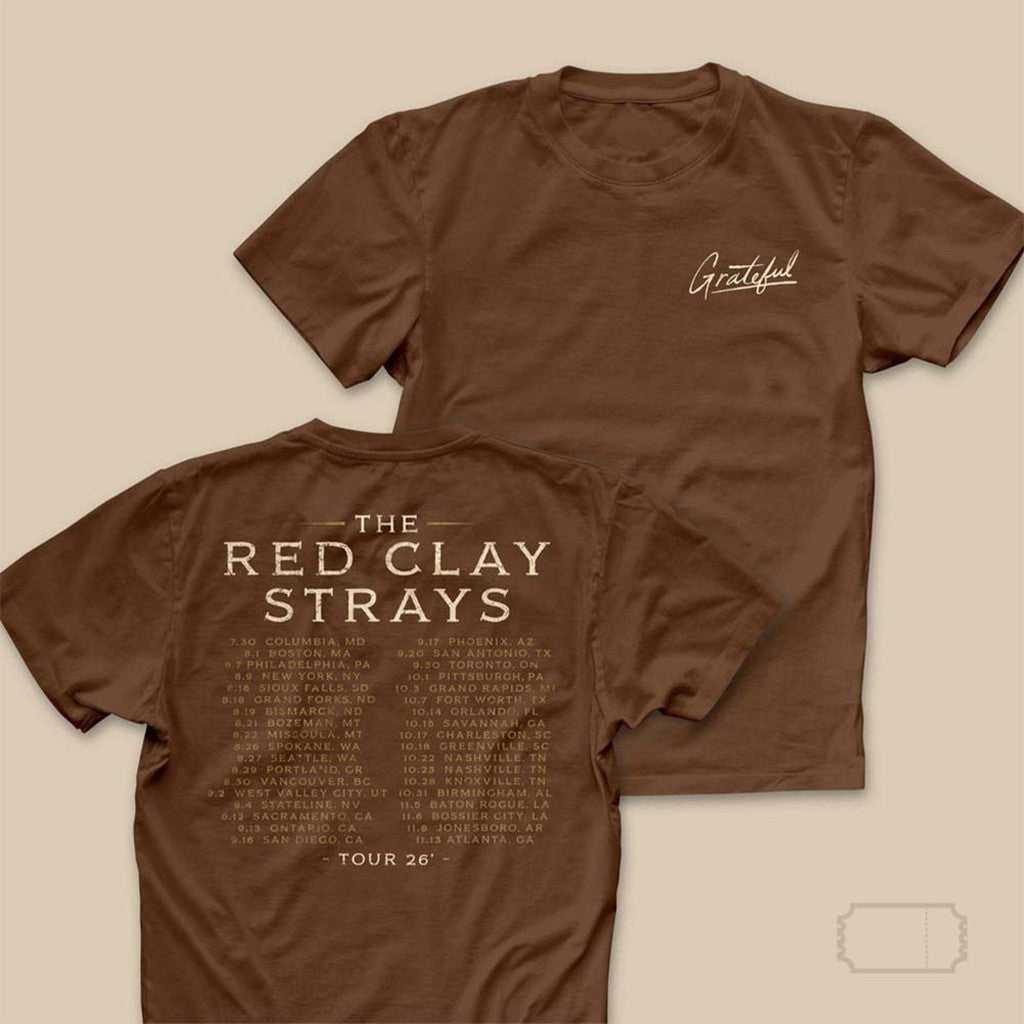 The Red Clay Strays Grateful Tour 2026 T-Shirt The Red Clay Strays Merch Brother Gifts - Merchluma