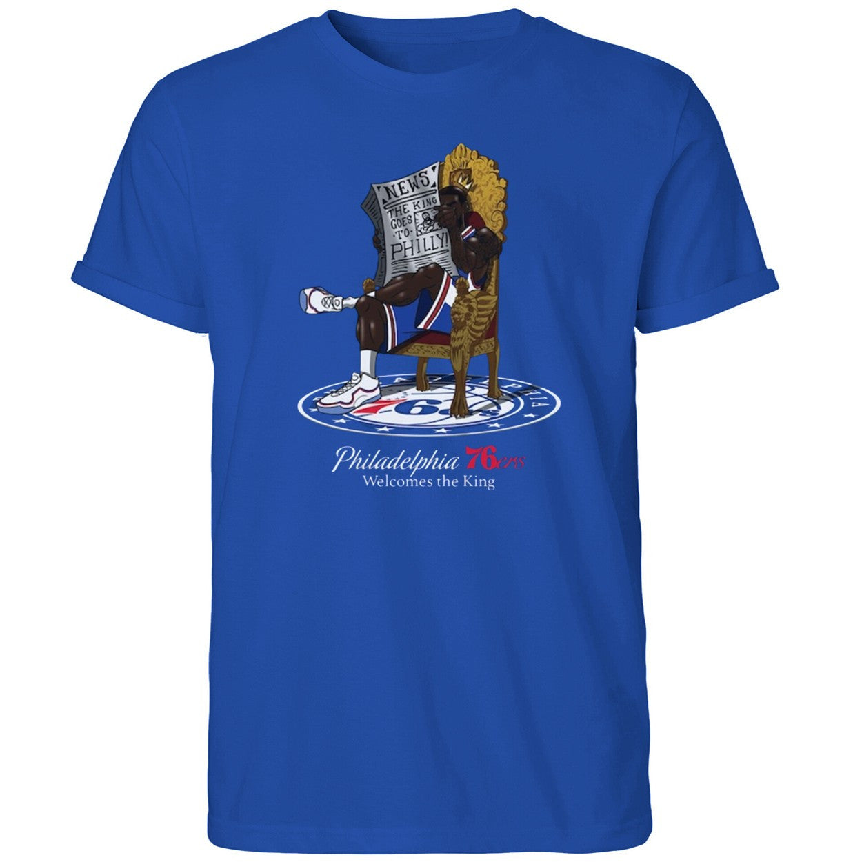 Lebron Philadelphia 76ers Welcomes The King Shirt Philadelphia 76ers Merch Gift For Fan - Merchluma