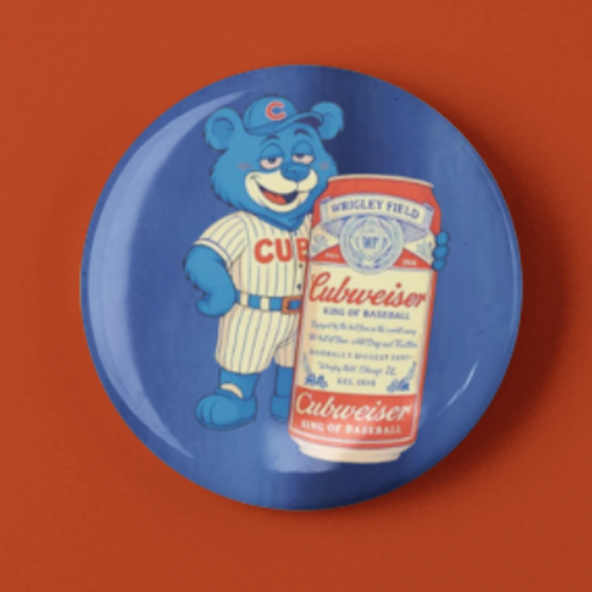 Cubweiser King Of Baseball Button Pin Chicago Cubs x Budweiser Merch Gifts For Fans - Merchluma