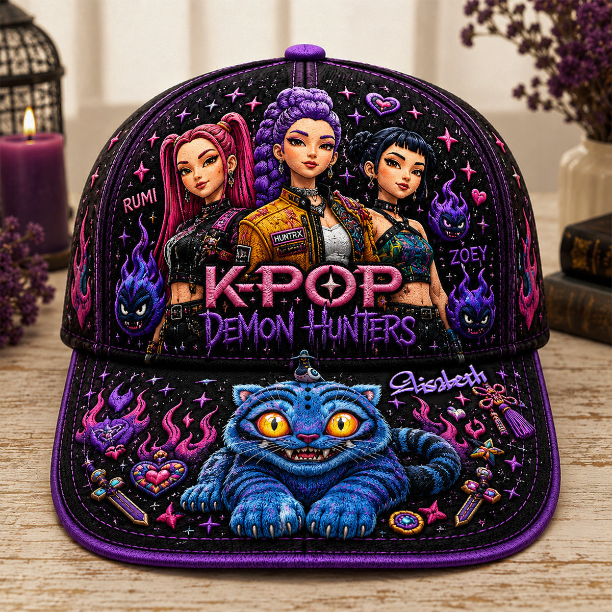 Personalized K-Pop Demon Hunters Girls Hat Birthday Gift For Friends - Merchluma