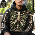 Dark Gothic Skeleton Hoodie Black Horror Apparel Gifts For Bud Lovers - Merchluma