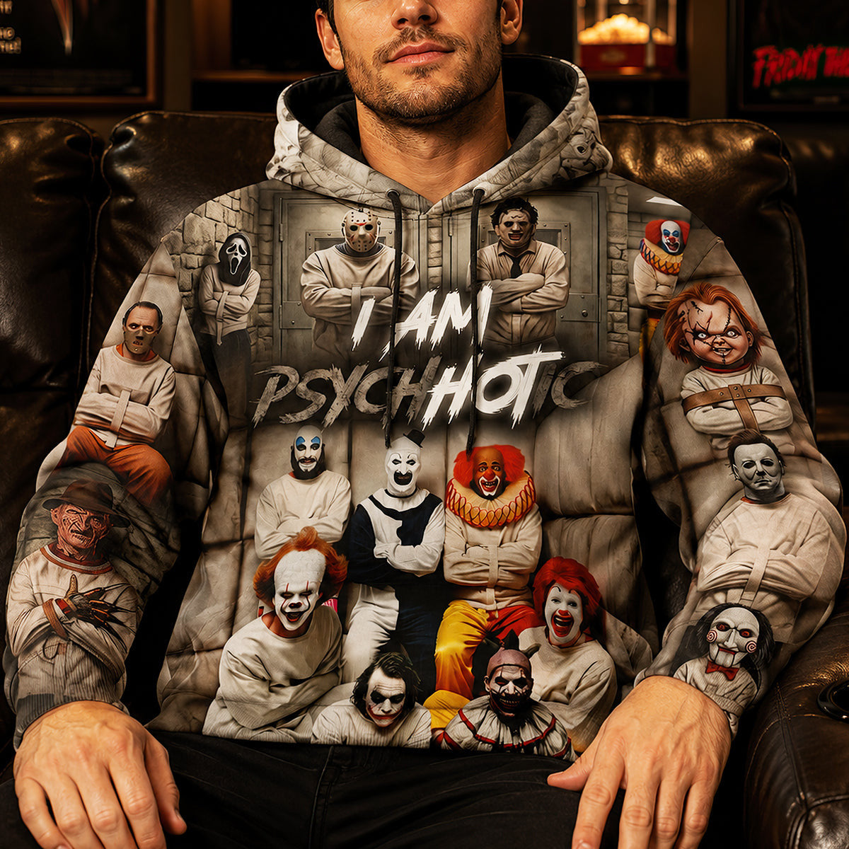 I Am Psychotic Hoodie Scary Horror Apparel Gifts For Friends - Merchluma