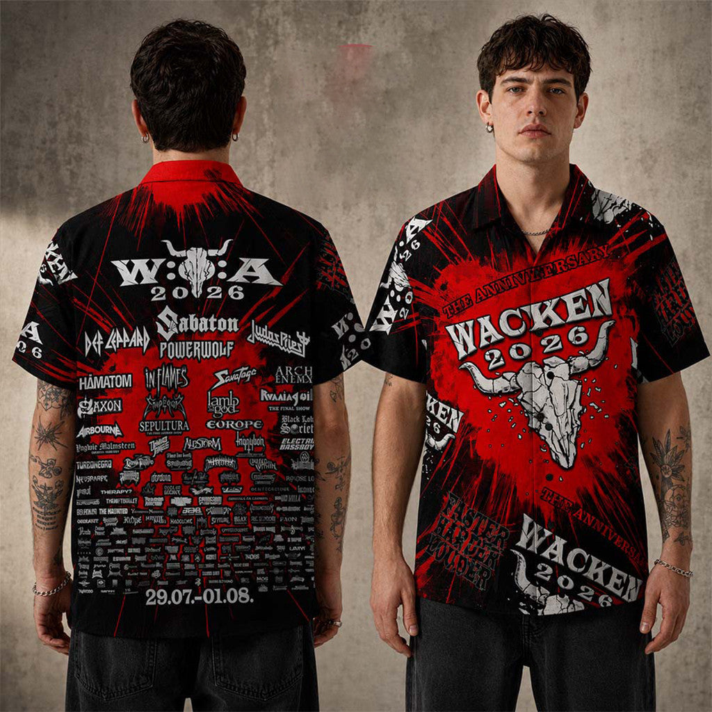 Wacken Open Air 2026 Festival The Anniversary Hawaiian Shirt Wacken Merch Gifts For Him - Merchluma