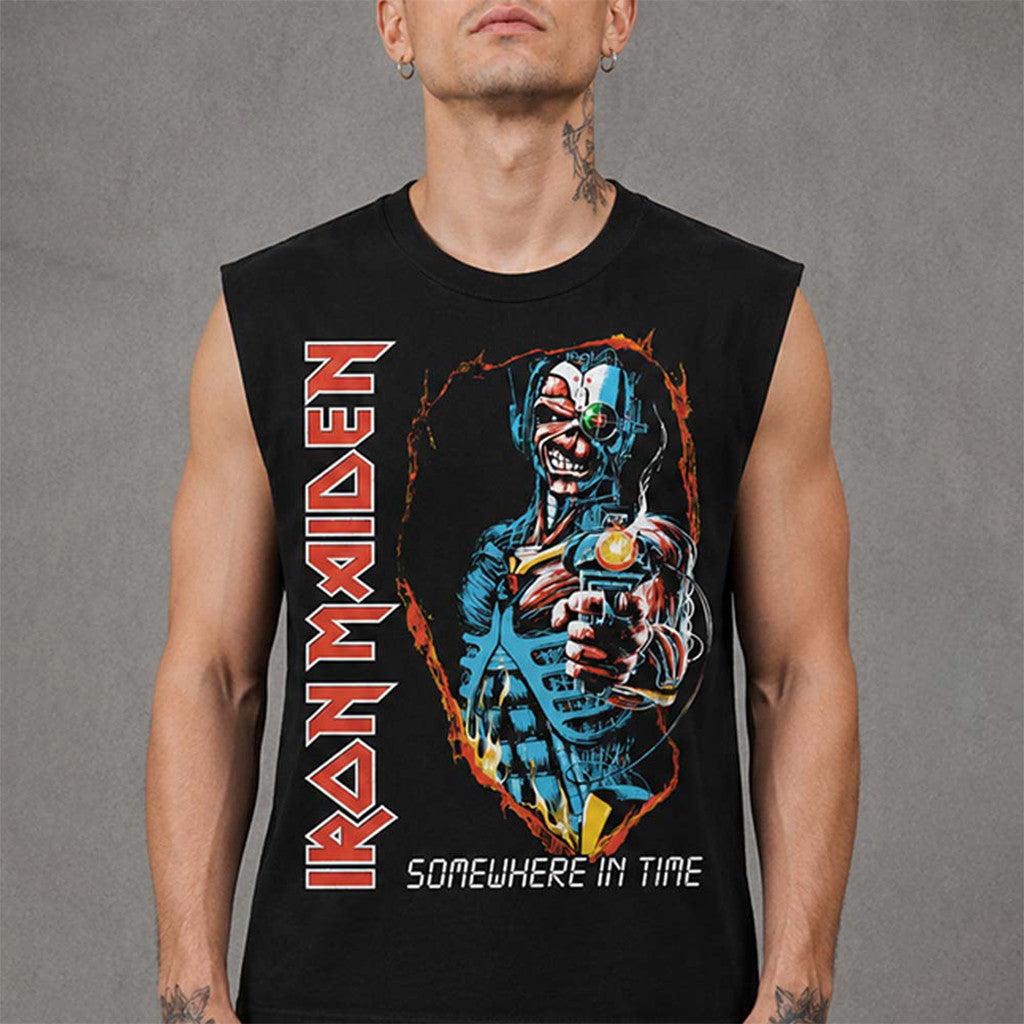 Iron Maiden Merch Summer 2026 Collection Somewhere in Time Cyborg Eddie Tank Top Fan Gifts - Merchluma