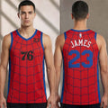 LeBron James x Spider Man Brand New Day 2026 Philadelphia 76ers A Brand New City Basketball Jersey - Merchluma