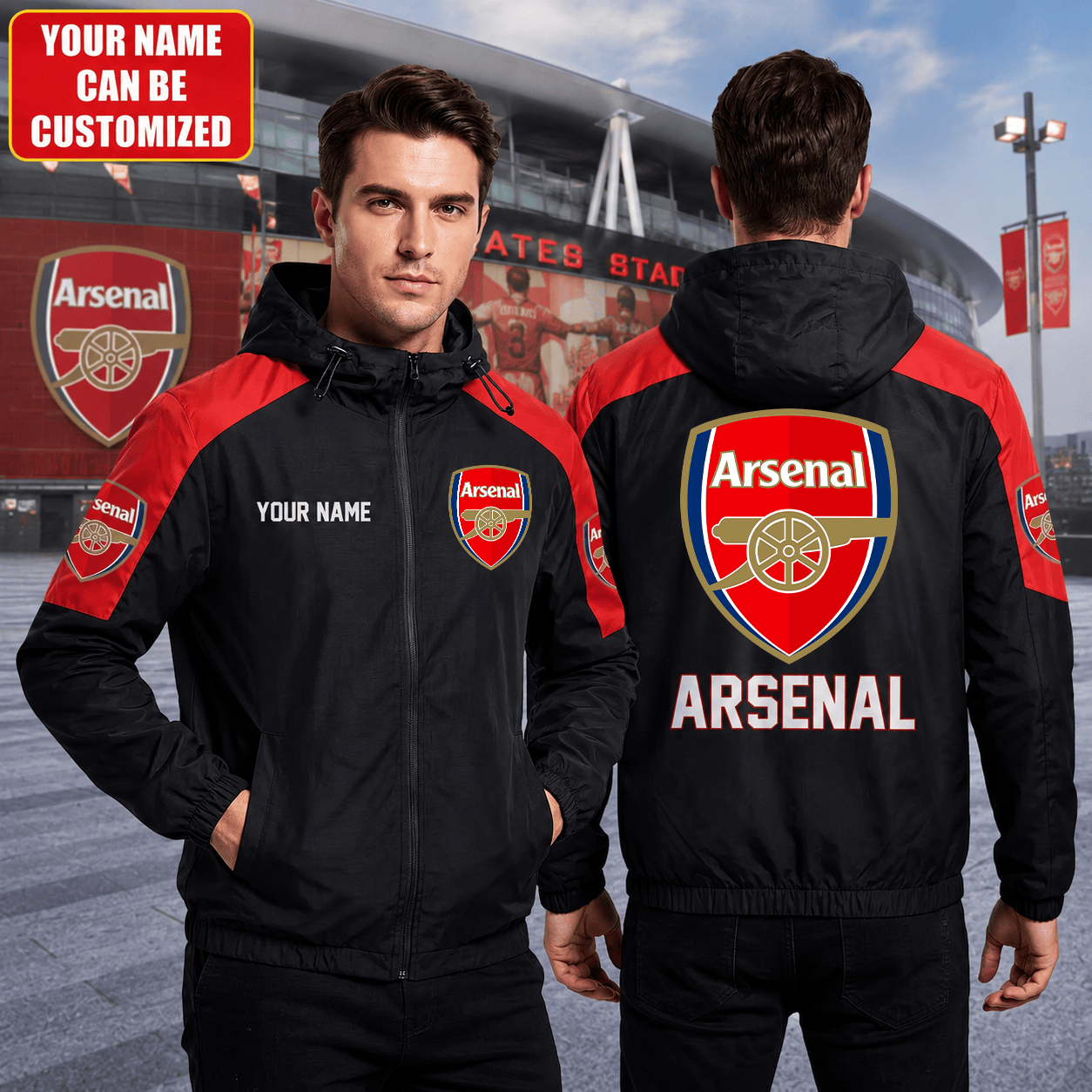 Personalized Arsenal FC 2026 Sport Windproof Jacket Presents For Football Fans - Merchluma
