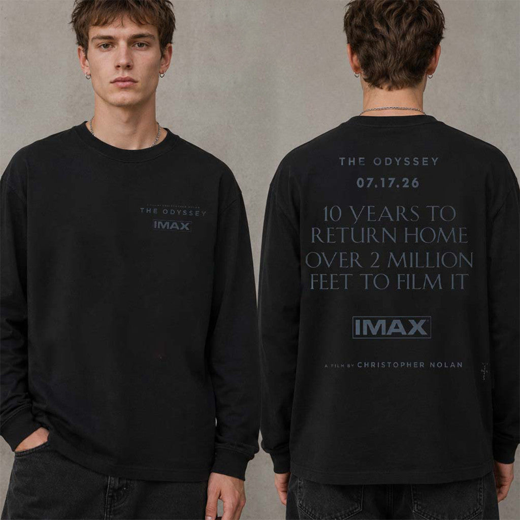 Travis Scott Cactus Jack X The Odyssey By Christopher Nolan X IMAX 10 Years Long Sleeve Shirt - Merchluma