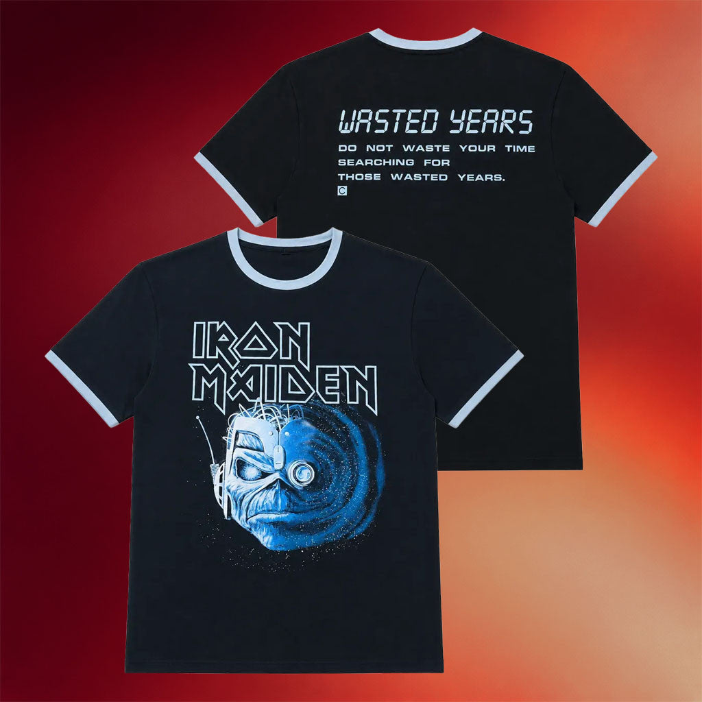 Iron Maiden Merch 2026 Wasted Years Ringer T-Shirt Gift Ideas For Band Fans - Merchluma