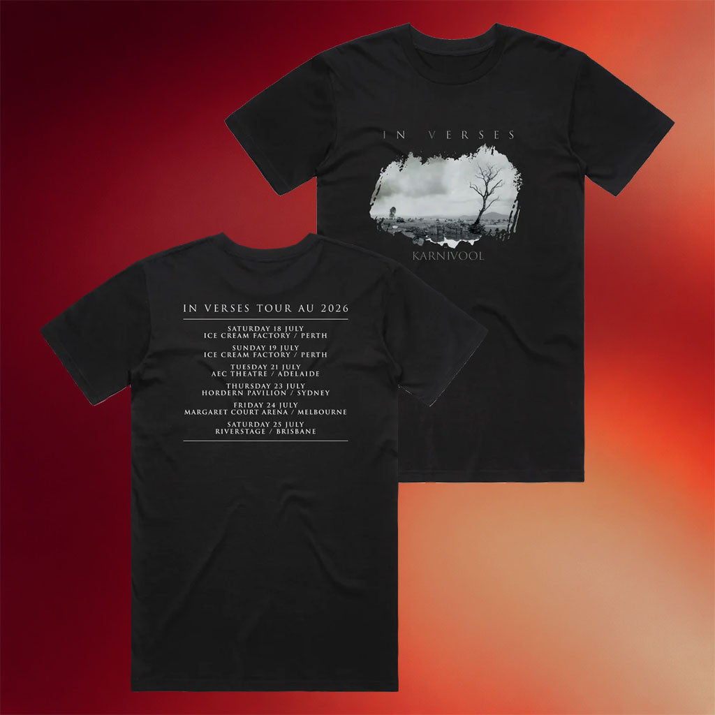 Karnivool Merch 2026 In Verses AU Tour T-Shirt Black Gift Ideas For Rock Lovers - Merchluma