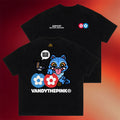KPop Demon Hunters X McDonald's X VANDYTHEPINK Merch 2026 Flower Logo Derpy T-Shirt Black - Merchluma