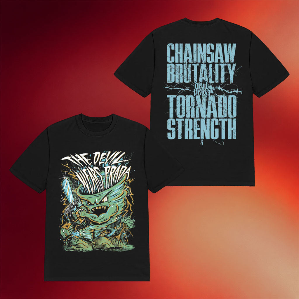 The Devil Wears Prada Merch 2026 Chainsaw Brutality Tornado T-Shirt Black Gift For Band Fans - Merchluma