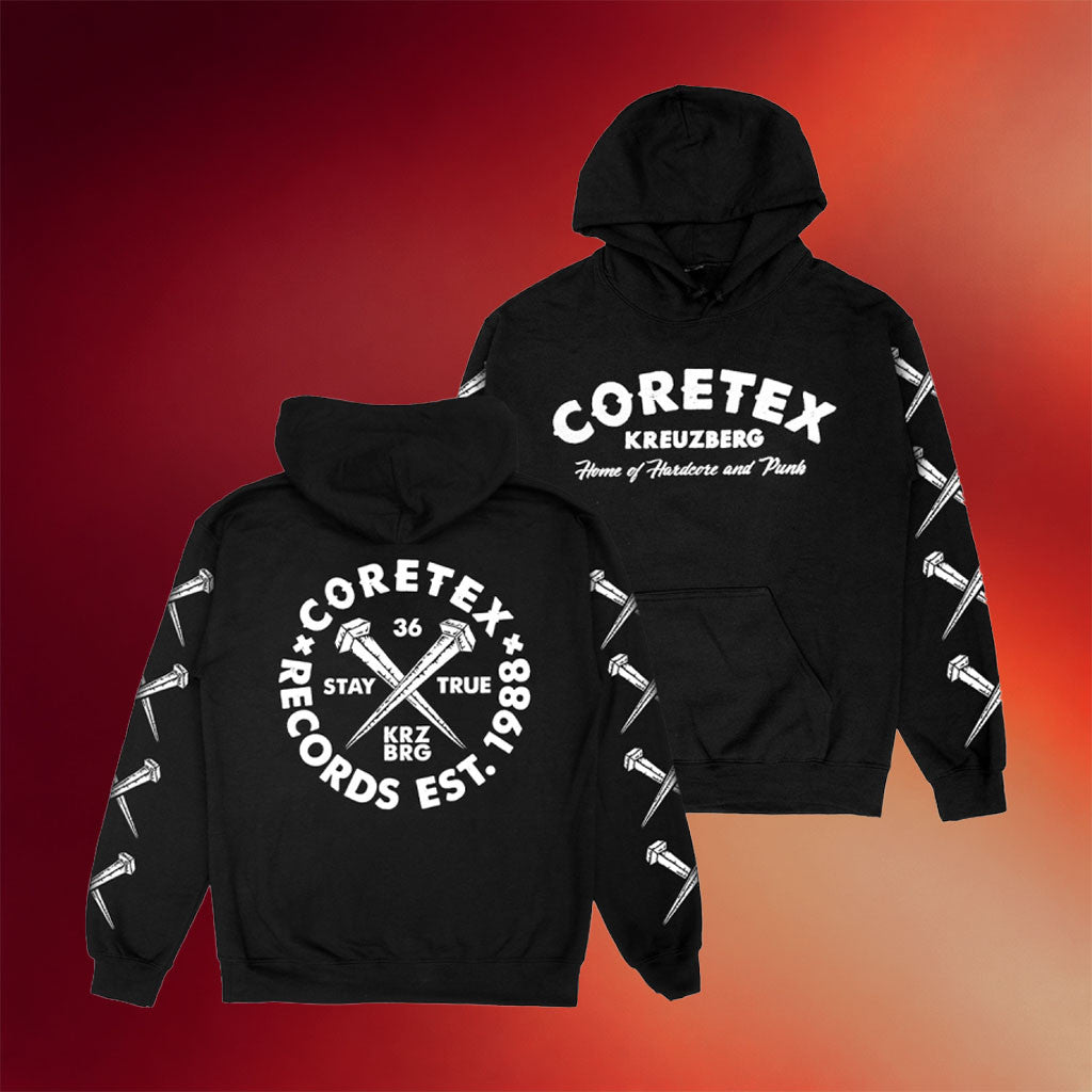 Coretex Records Merch 2026 Coretex Nails Hoodie Black Music Related Gifts For Guys - Merchluma