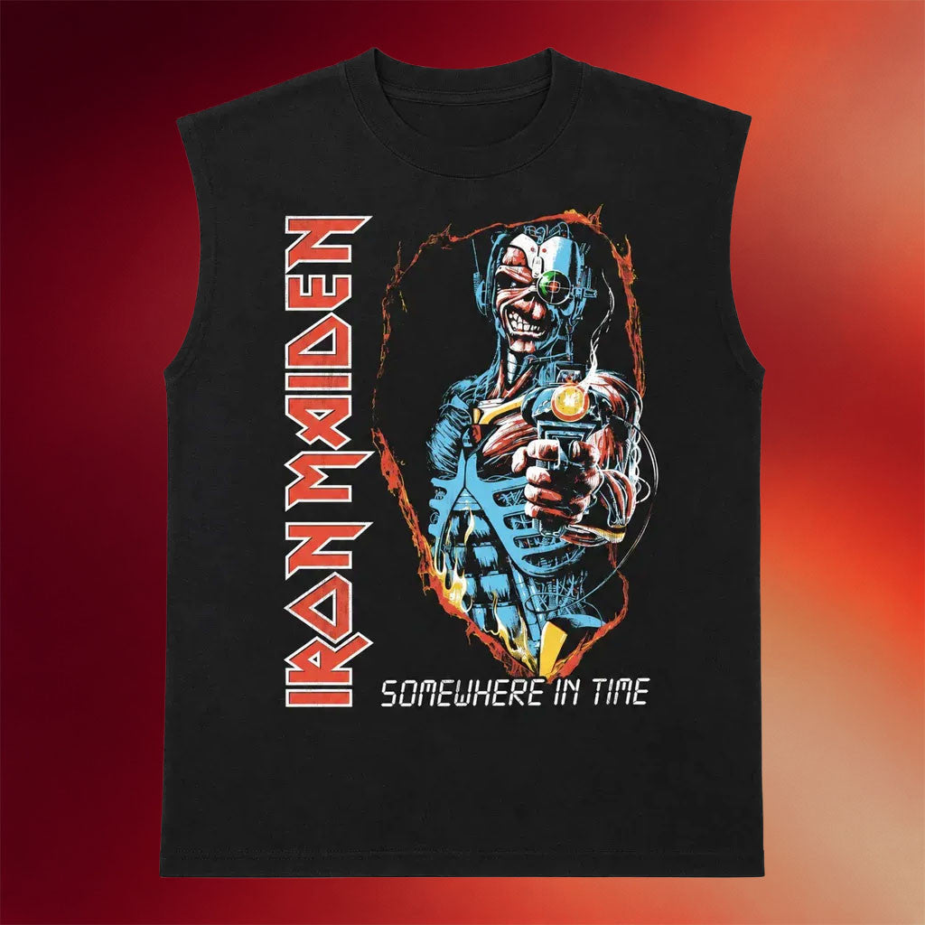 Iron Maiden Merch 2026 Somewhere In Time Tank Top Gift For Heavy Metal Band Fans - Merchluma
