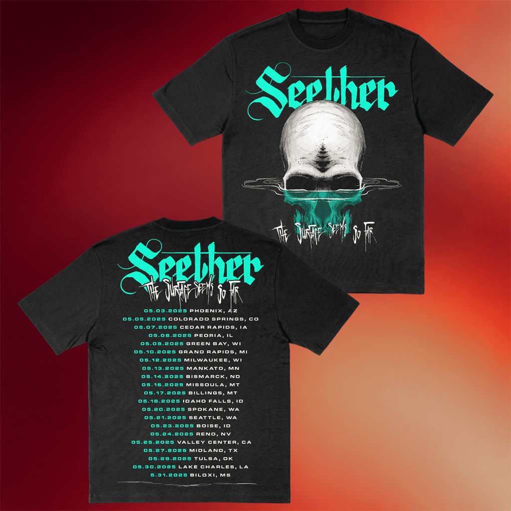 Seether Merch Skull 2025 Tour Shirt The Surface Seems So Far T-Shirt Best Gifts For Music Lovers - Merchluma