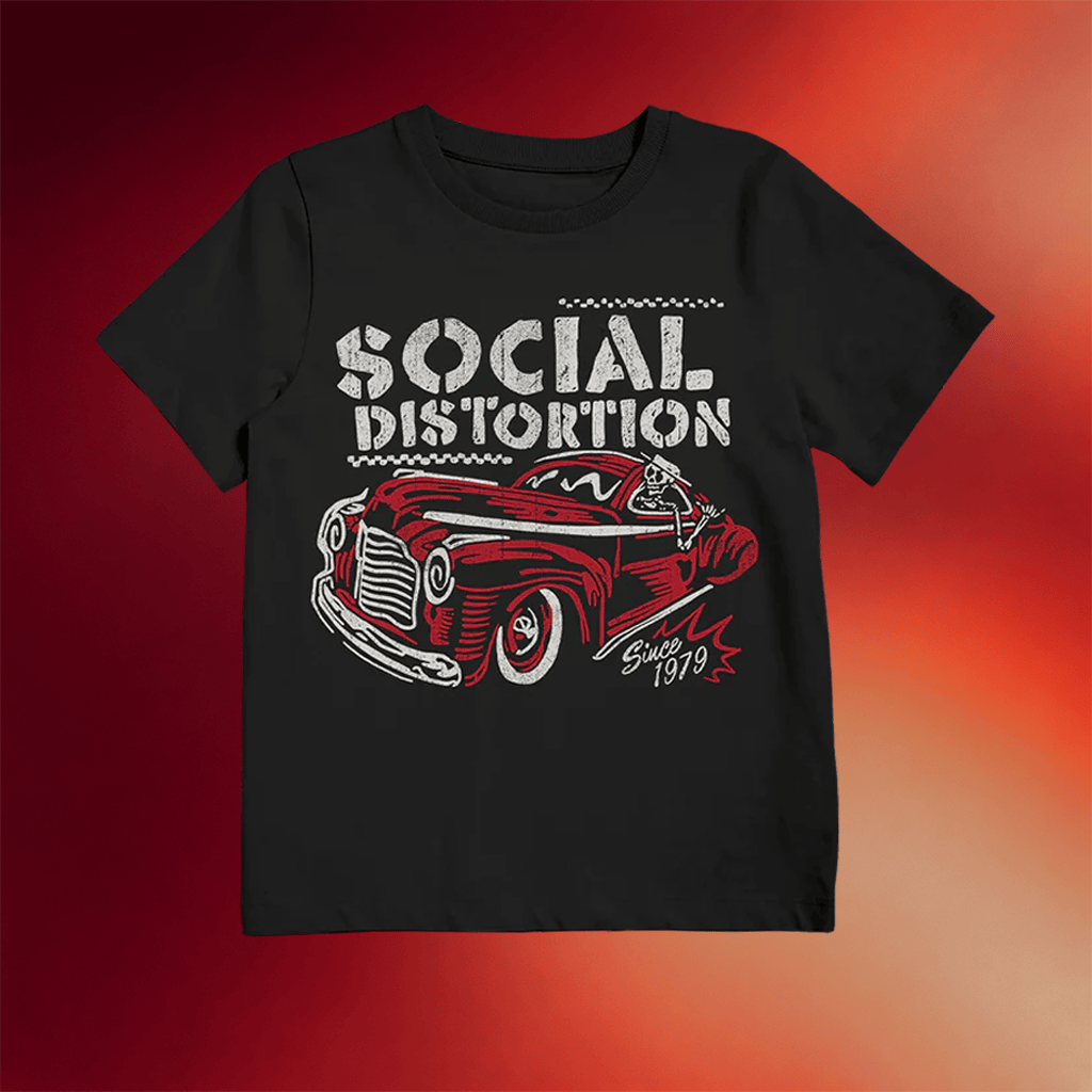 Social Distortion Merch 2026 Skelly Car T-Shirt Presents For Music Lovers - Merchluma