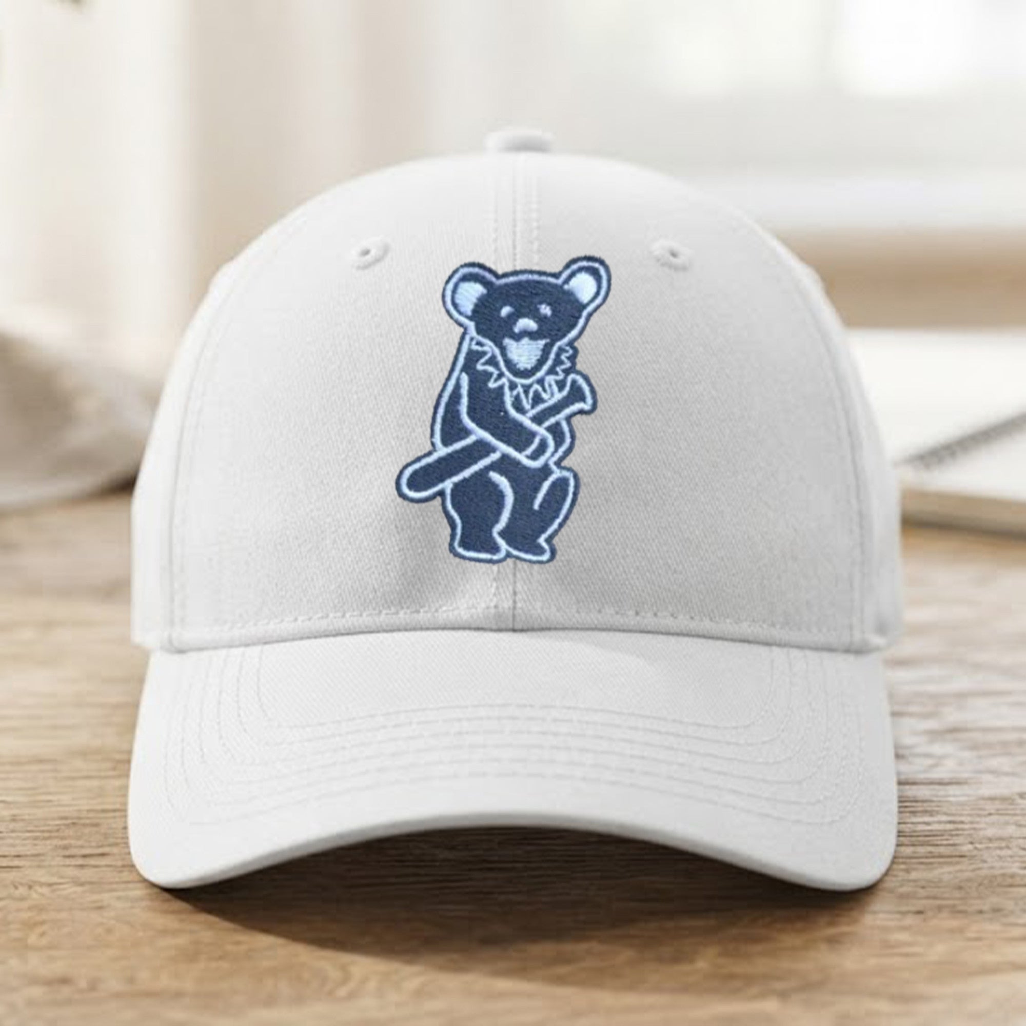 Big Cat with Bear Cubbie Baseball Hat Embroidered Birthday Gift For Husband - Merchluma