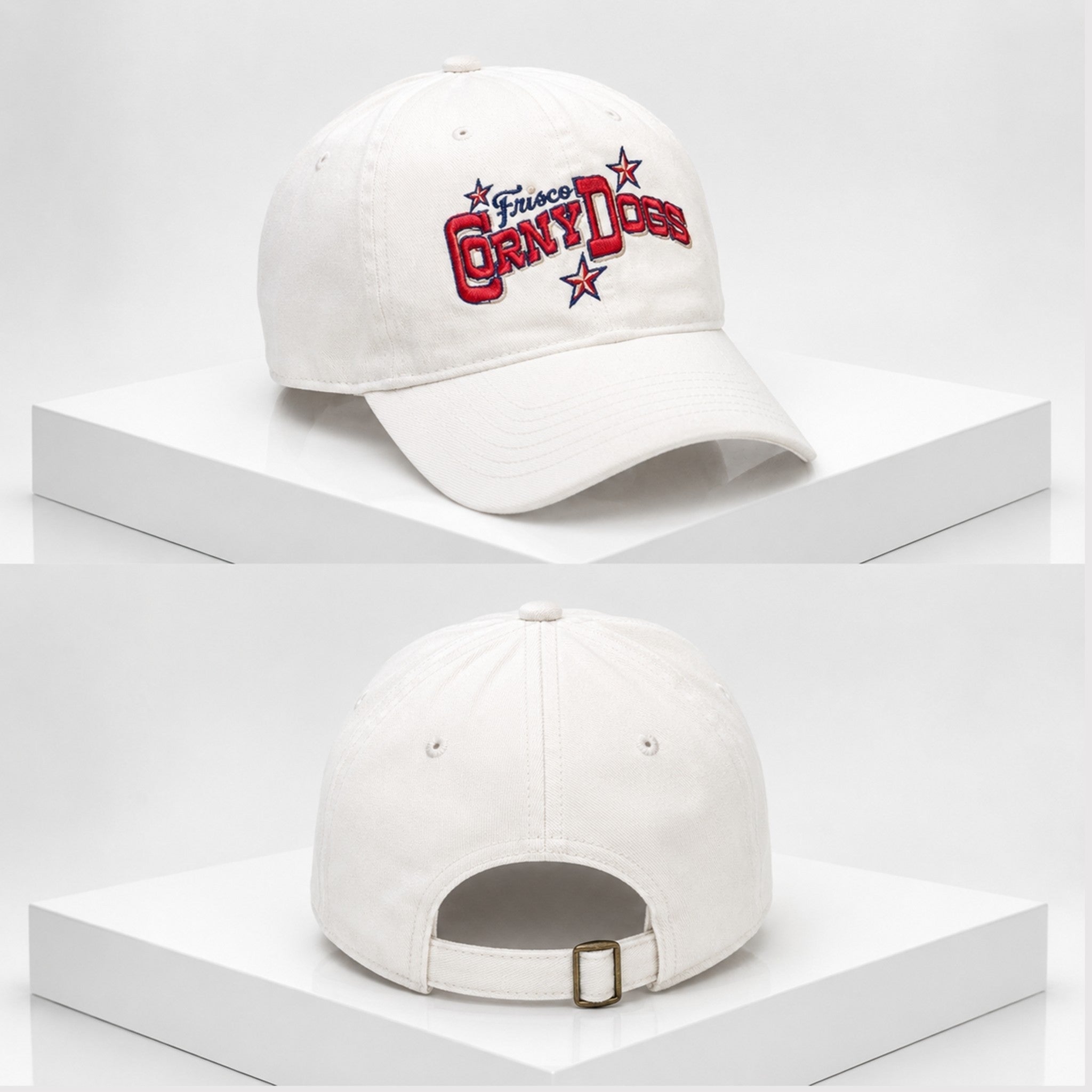 Frisco RoughRiders Corny Dogs Night Hat 2026 Embroidered Frisco RoughRiders Merch White - Merchluma
