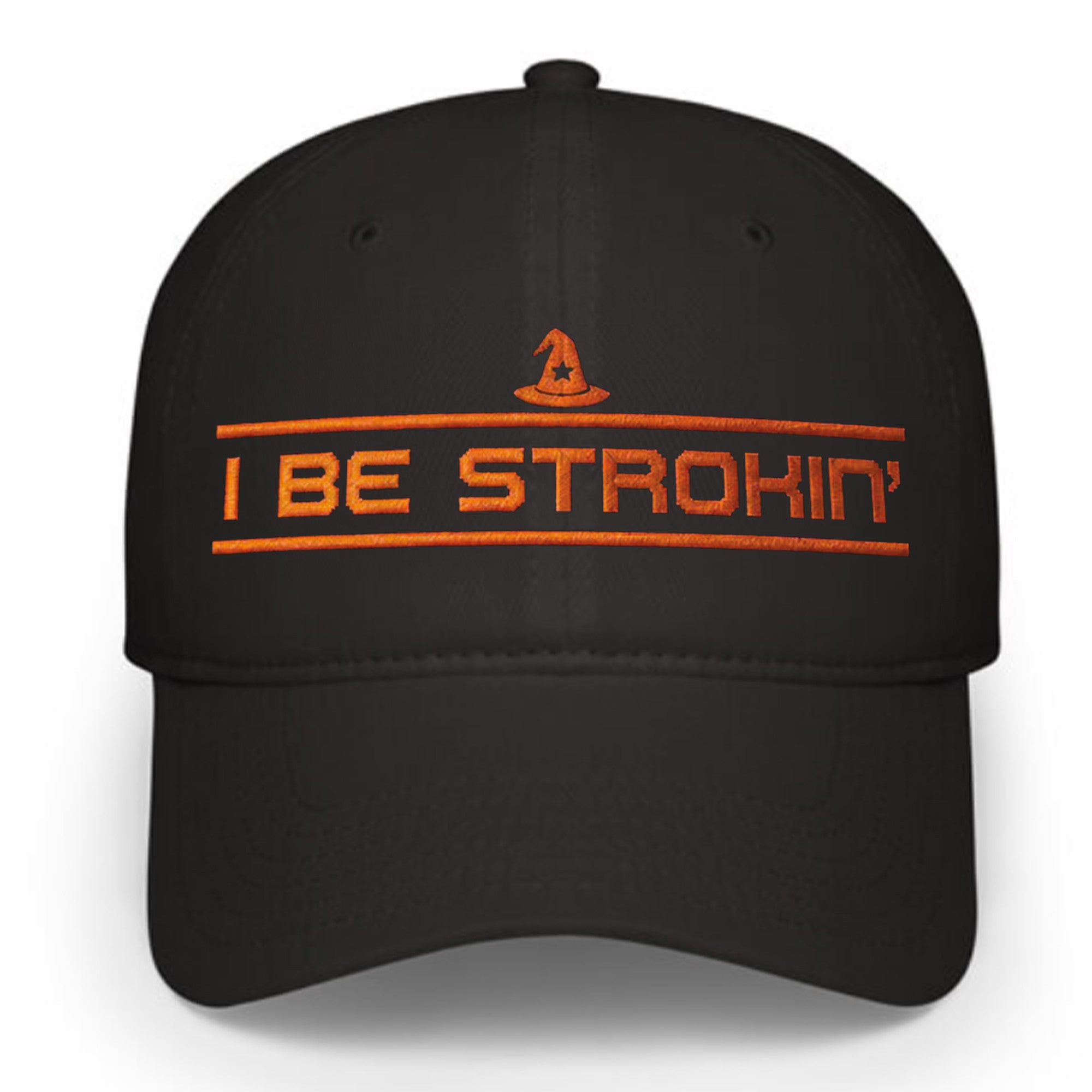 I Be Strokin Hat Black Embroidered Halloween Gifts For Husband - Merchluma