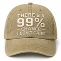 There's A 99 Chance I Don't Care 2026 Hat Embroidered Present For Husband - Merchluma