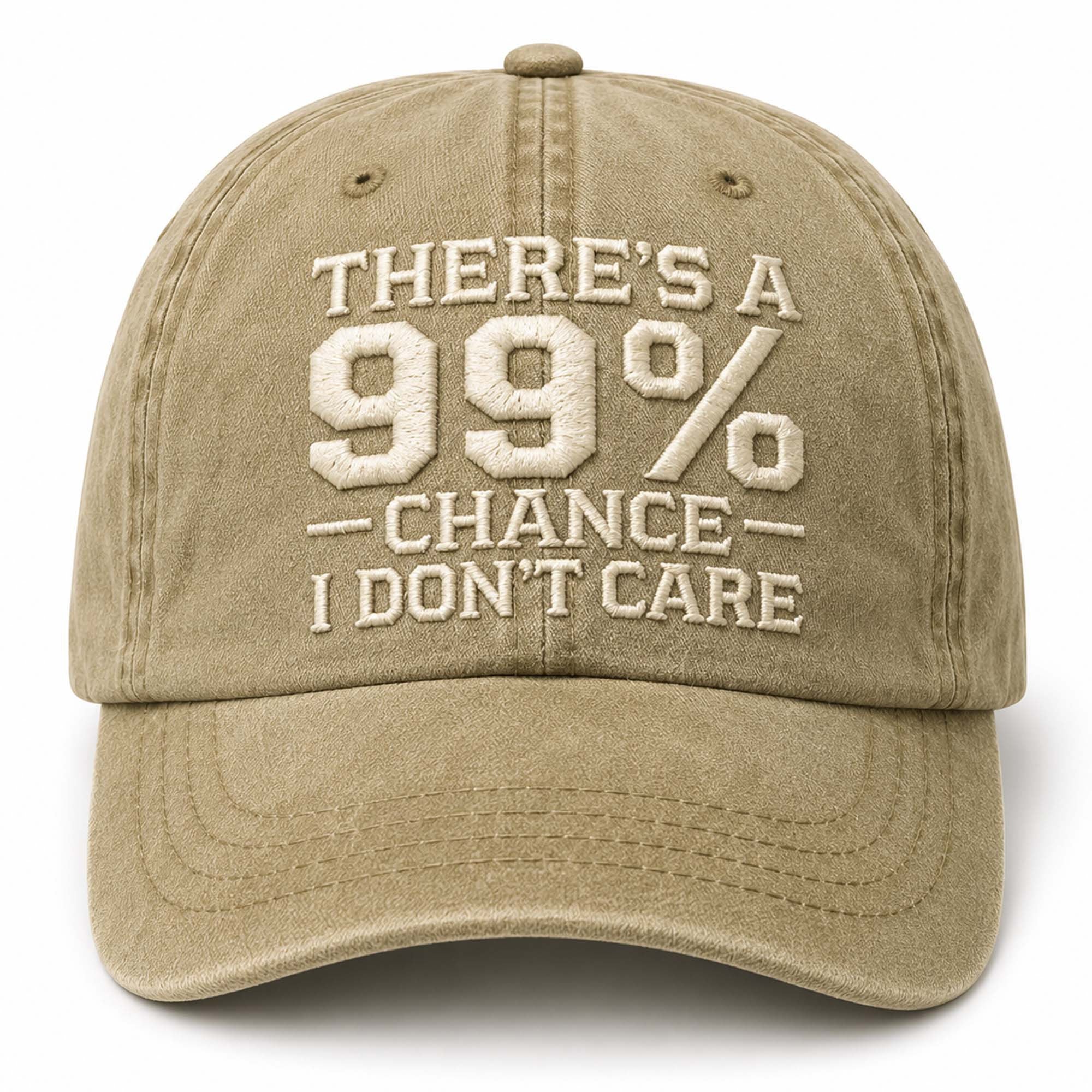 There's A 99 Chance I Don't Care 2026 Hat Embroidered Present For Husband - Merchluma