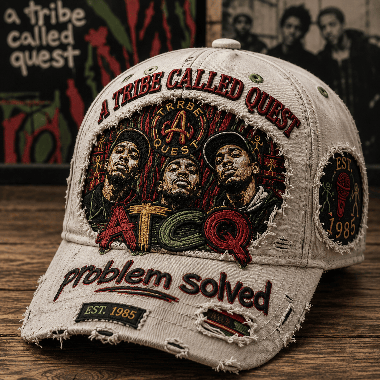 A Tribe Called Quest ATCQ Problem Solved Est 1985 Hat A Tribe Called Quest Merch Him Gifts - Merchluma
