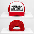 Slayyyter Worst Girl In America Trucker Hat Embroidered Slayyyter Merch Gifts For Music Fans - Merchluma
