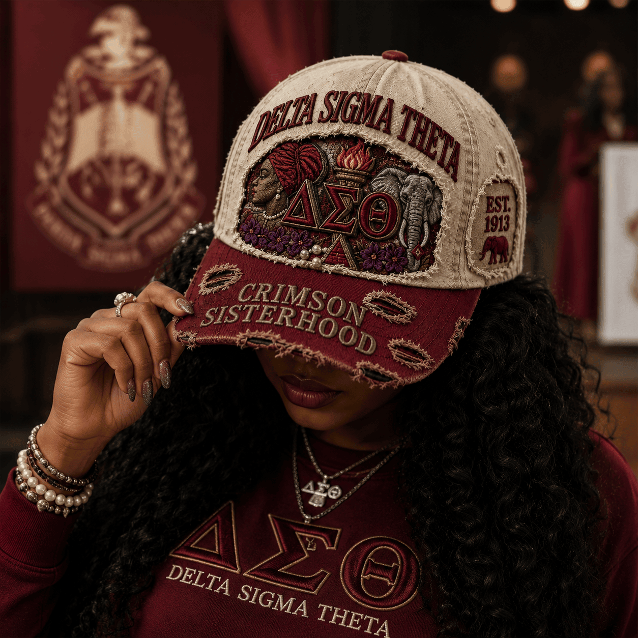 Delta Sigma Theta Crimson Sisterhood Hat DST Merch Birthday Ideas For Her - Merchluma