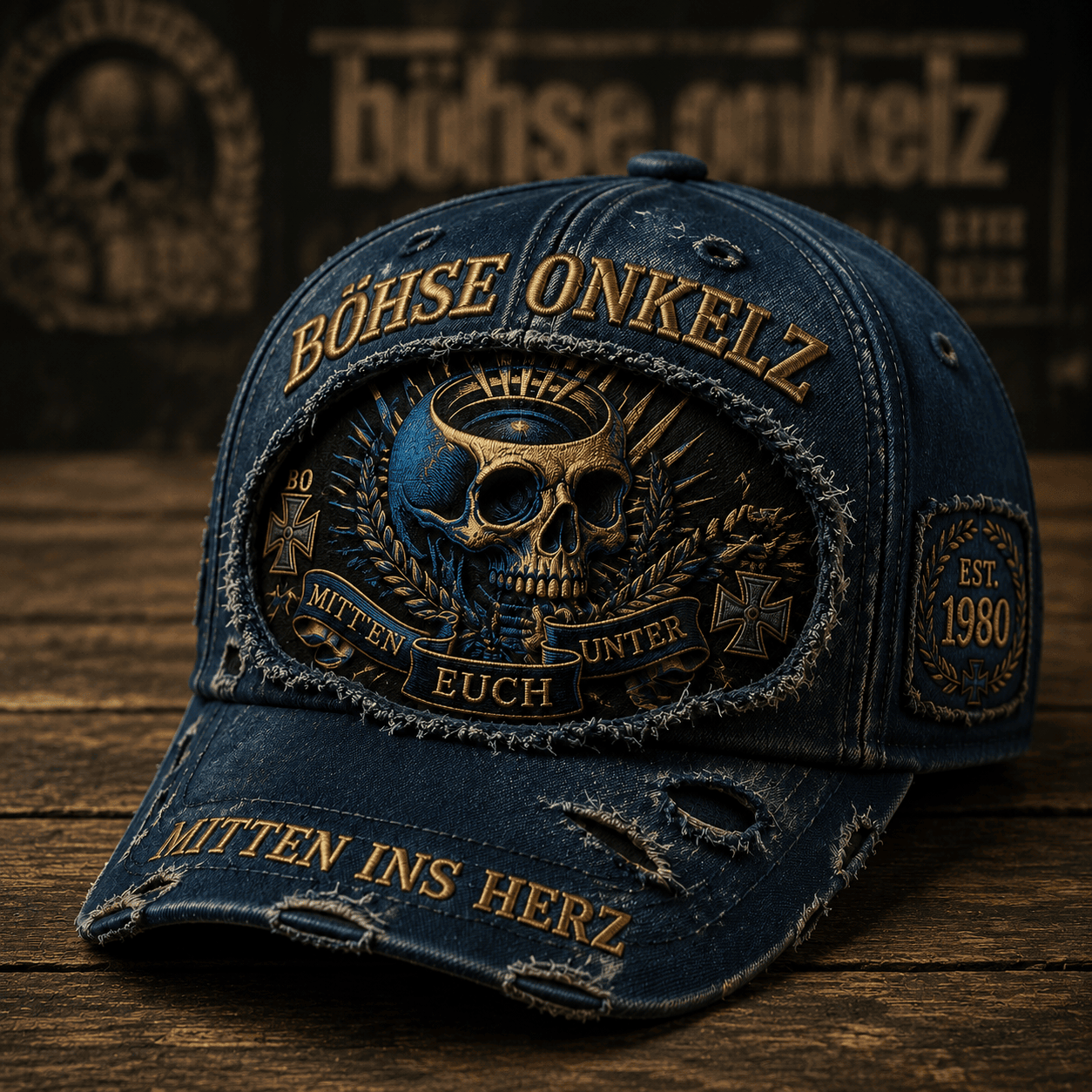 Bohse Onkelz Est 1980 Skull Hat Bohse Onkelz Merch Gifts For Rock Fans - Merchluma