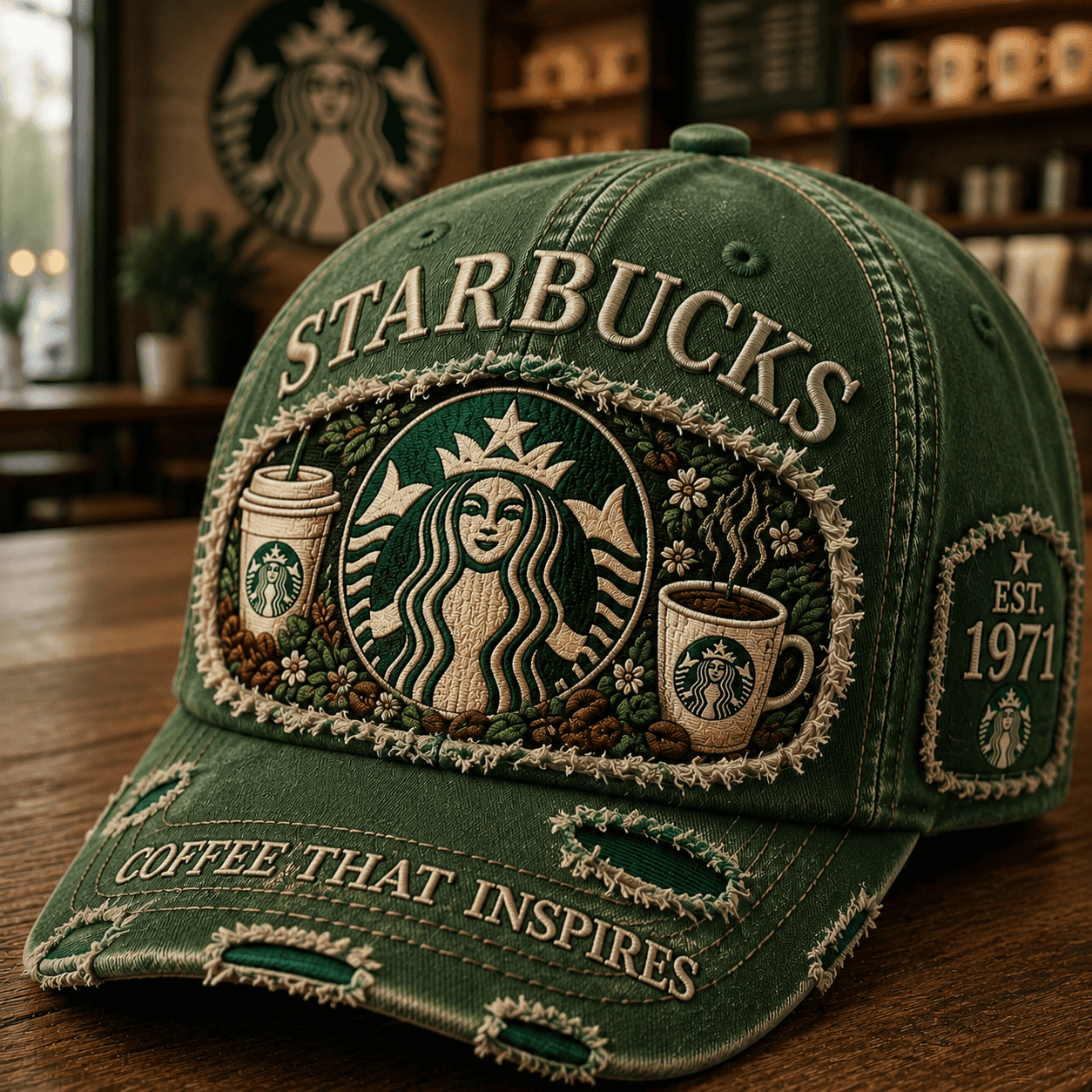 Starbucks Est 1971 Hat Coffee That Inspires Hat Starbucks Merch Coffee Lover Gift For BFF - Merchluma