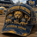 Pittsburgh Panthers Est 1787 Hat Problem Solve Cap Pittsburgh Panthers Merch Football Fan Gifts - Merchluma