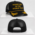 Worst Girl In The World Tour 2026 Trucker Hat Embroidered Gifts For Girlfriend - Merchluma