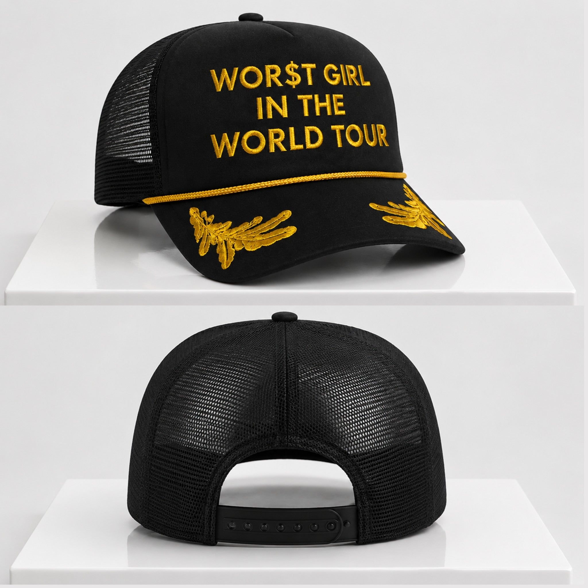 Worst Girl In The World Tour 2026 Trucker Hat Embroidered Gifts For Girlfriend - Merchluma