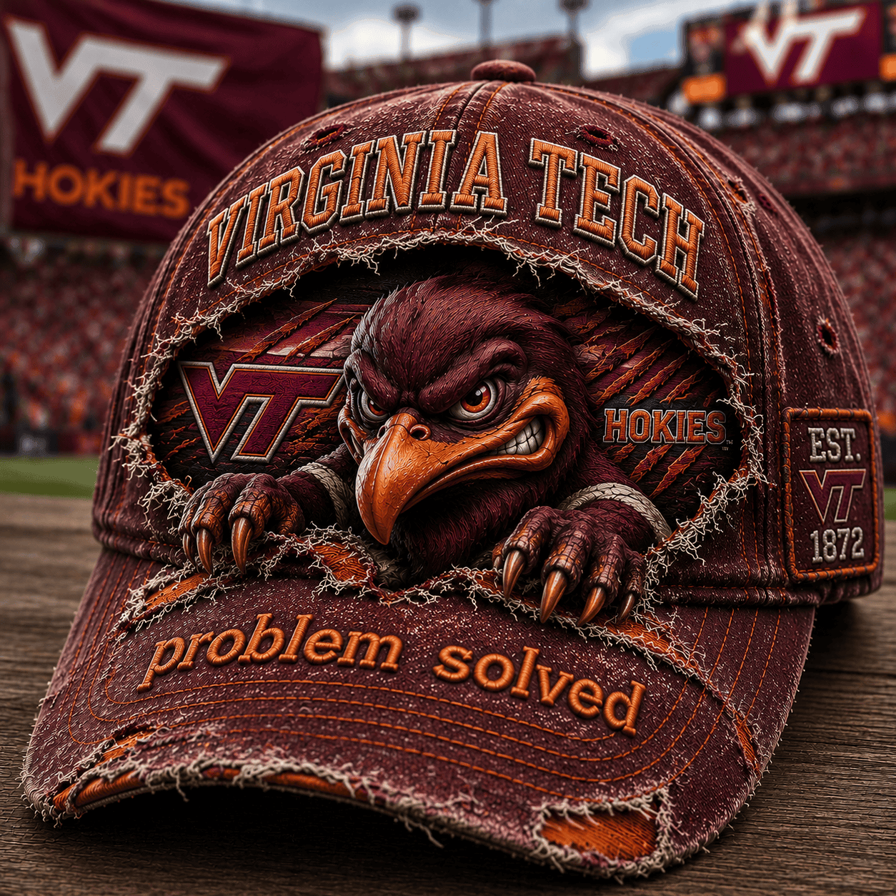 Virginia Tech Hokies Hat Problem Solved Hat Virginia Tech Hokies Merch Game Day Gifts - Merchluma