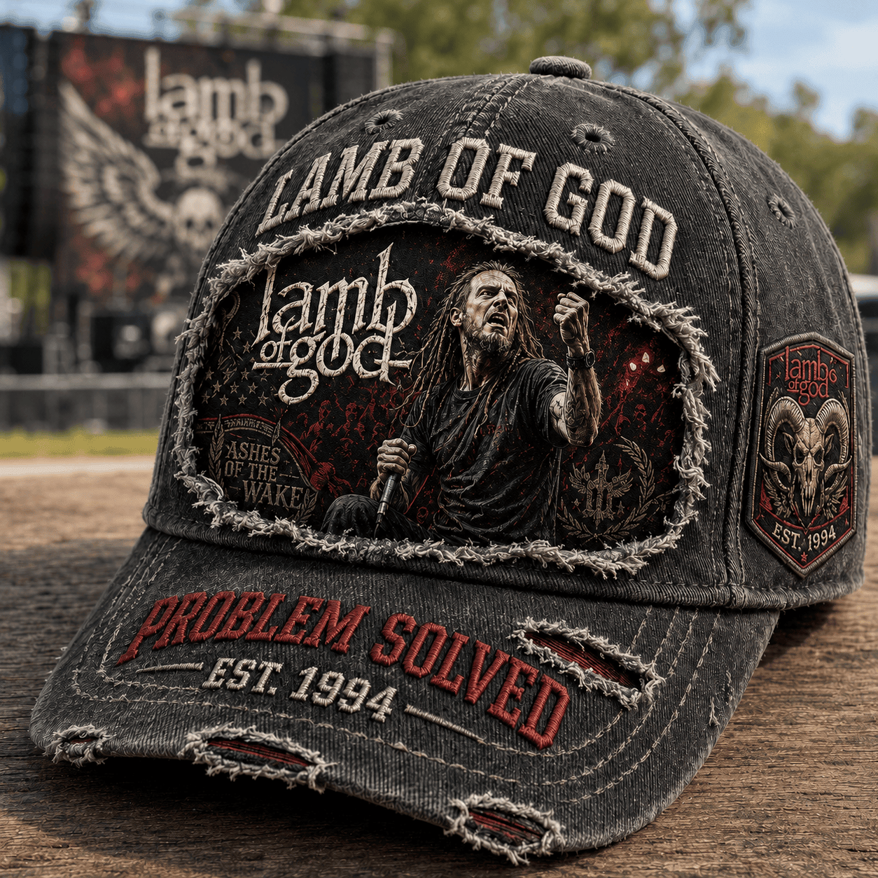 Lamb Of God Ashes Of The Wake Hat Problem Solved Hat Lamb Of God Merch Band Fan Gifts - Merchluma