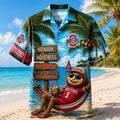 Ohio State Buckeyes No Work No Stress Hawaiian Shirt Buckeyes Merch Summer Outfits - Merchluma
