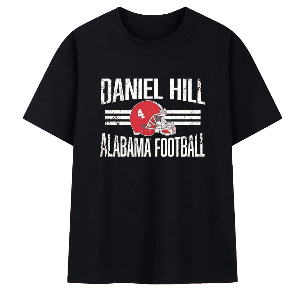 Daniel Hill Alabama Football Distressed Number 4 T-Shirt Alabama Crimson Tide Merch Fan Gifts - Merchluma