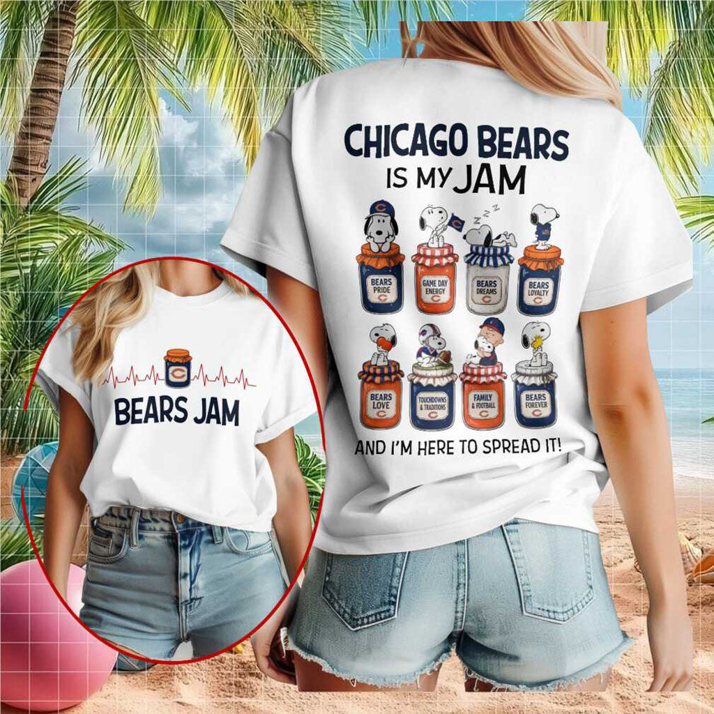 Chicago Bears X Snoopy Is My Jam Football Shirt Chicago Bears Merch Gift For Sisters - Merchluma