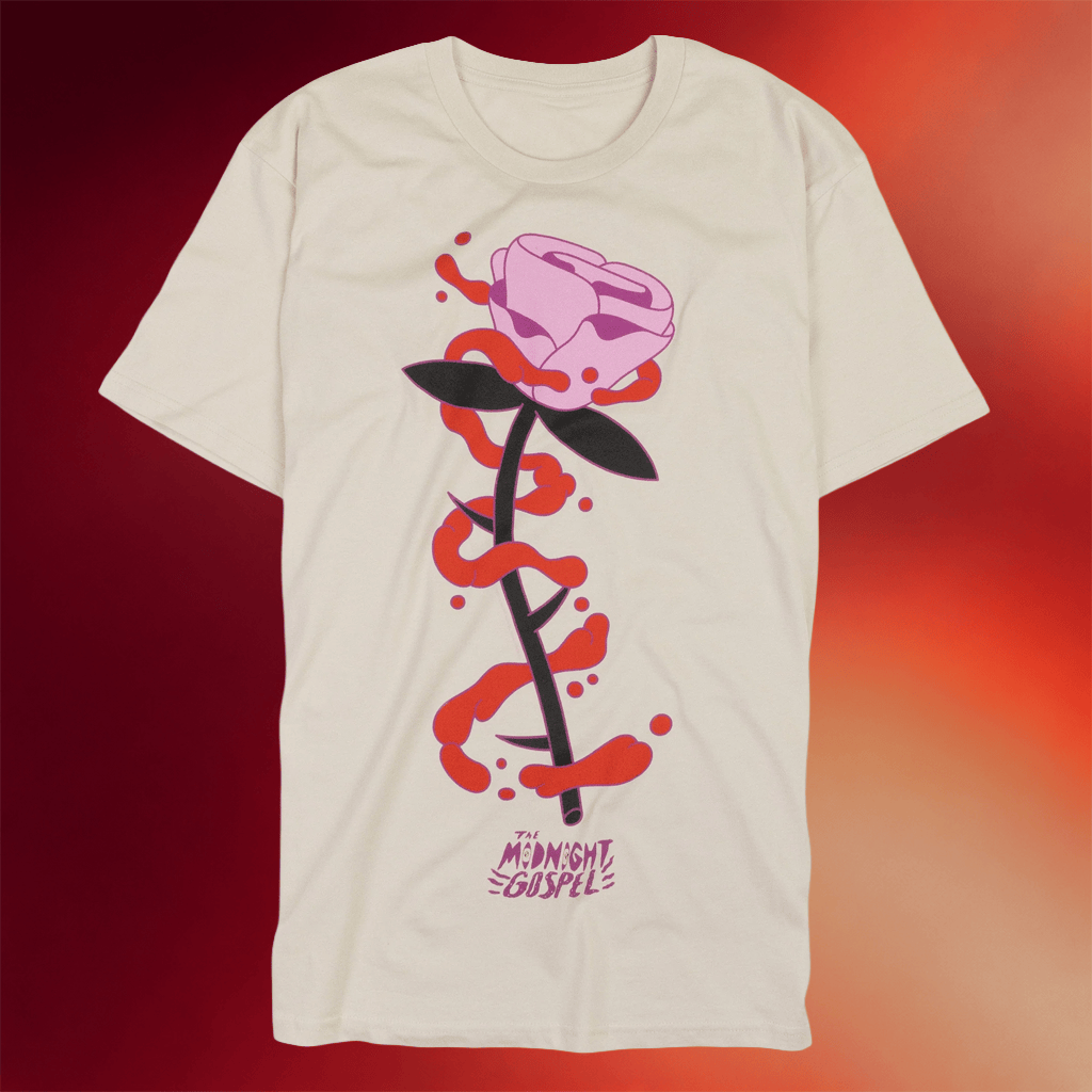 Titmouse Stuff Merch 2026 The Midnight Gospel Love Imbued Rose T-Shirt Gift For BFF - Merchluma