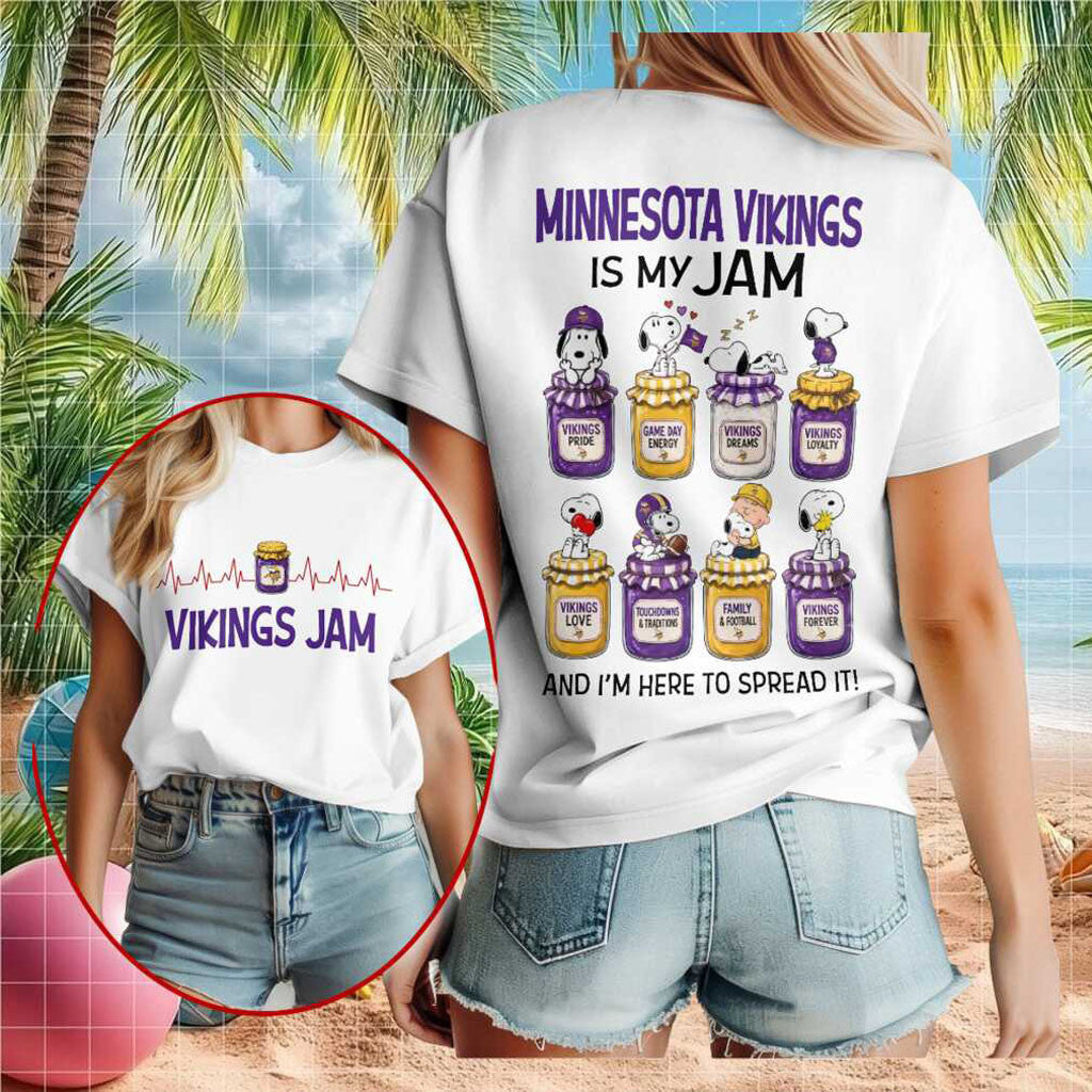 Minnesota Football Peanuts Snoopy Jam Shirt Minnesota Vikings Merch Football Fan Gifts - Merchluma