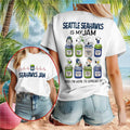 Seattle Football Peanuts Snoopy Jam Shirt Seattle Seahawks Merch Gifts For Game Day - Merchluma