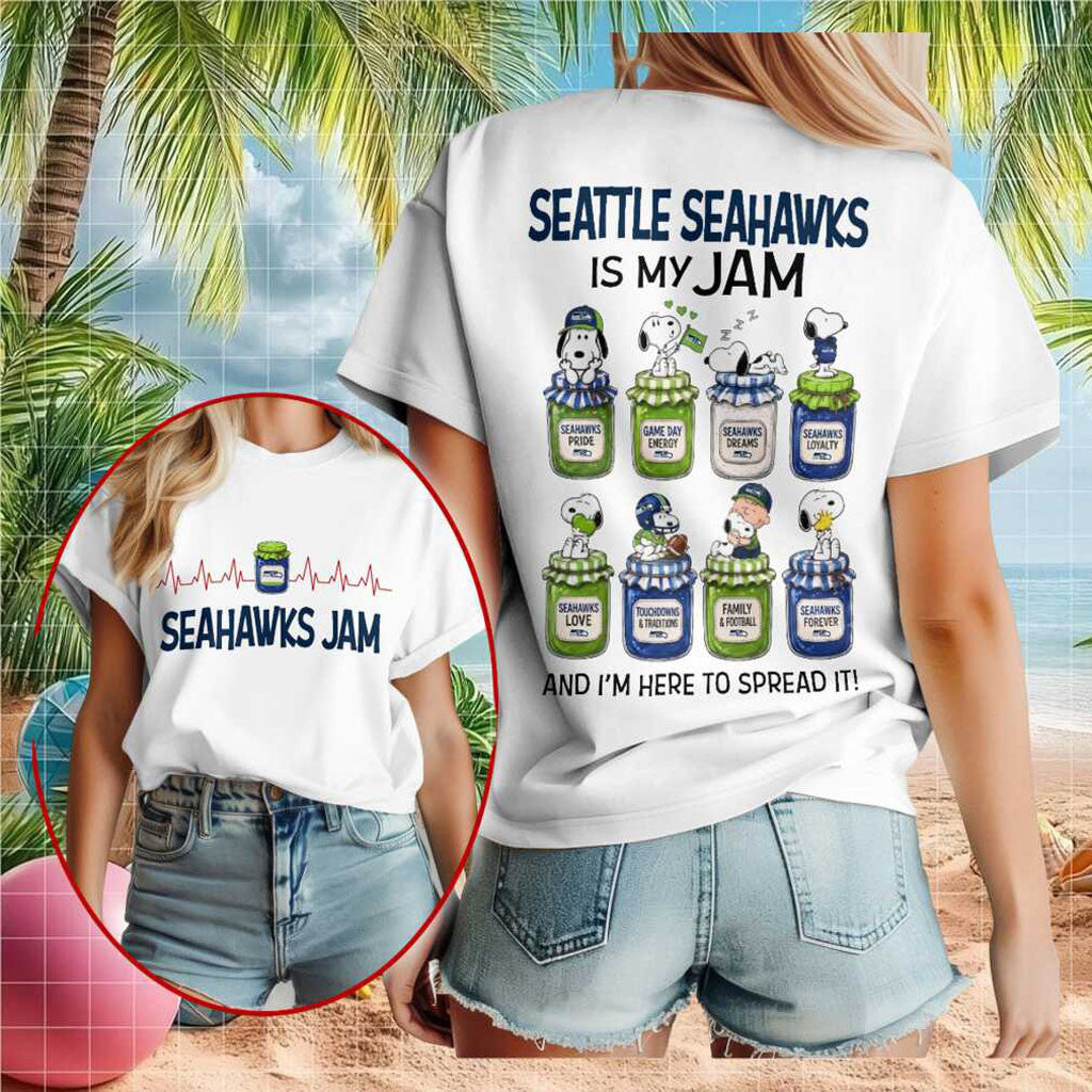 Seattle Football Peanuts Snoopy Jam Shirt Seattle Seahawks Merch Gifts For Game Day - Merchluma