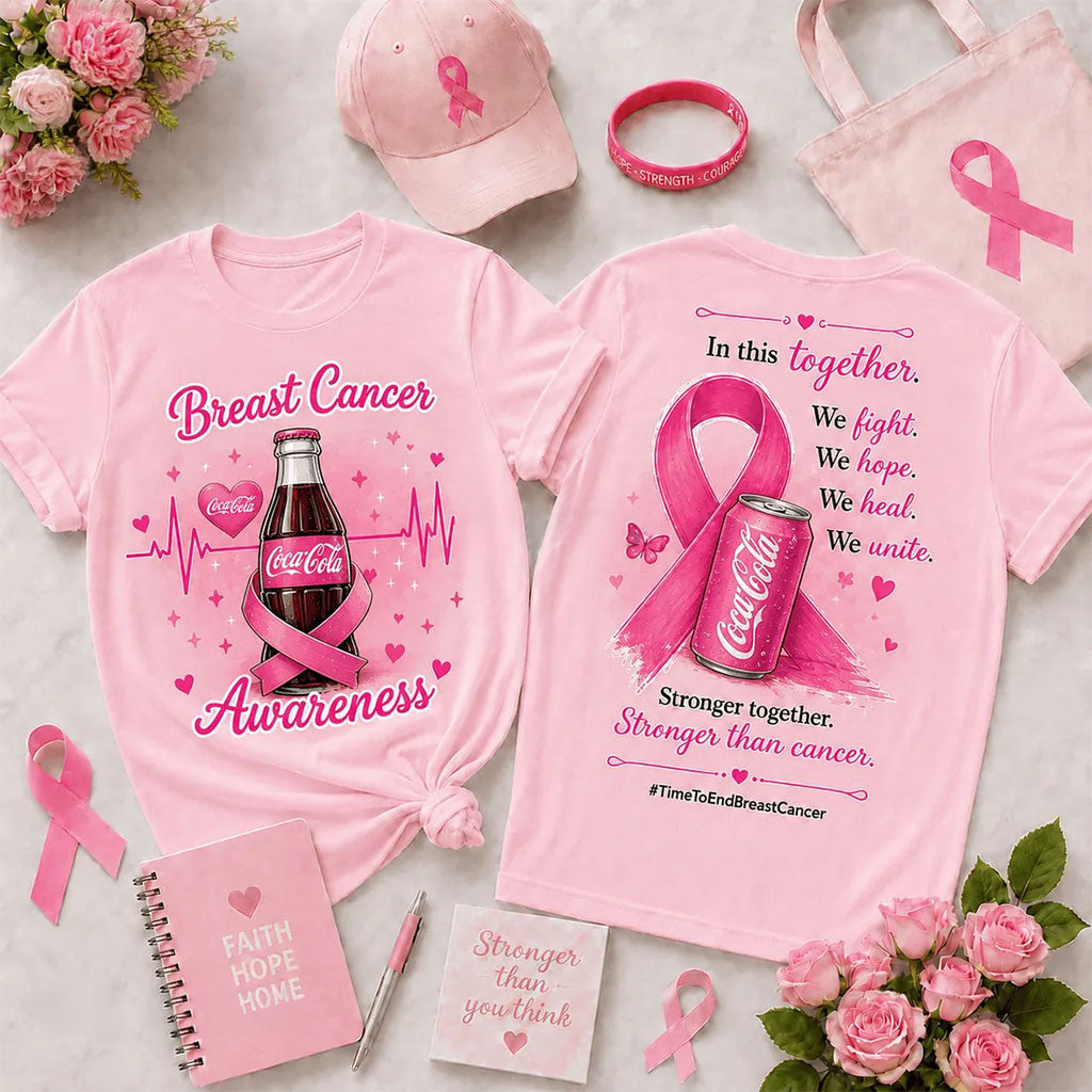 Coca-Cola Breast Cancer Awareness Pink Ribbon T-Shirt Breast Cancer Warrior Gifts For Mom - Merchluma