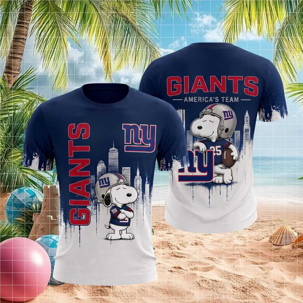 New York Giants Snoopy Football Shirt America's Team NY Giants Merch Gift for Football Lovers - Merchluma