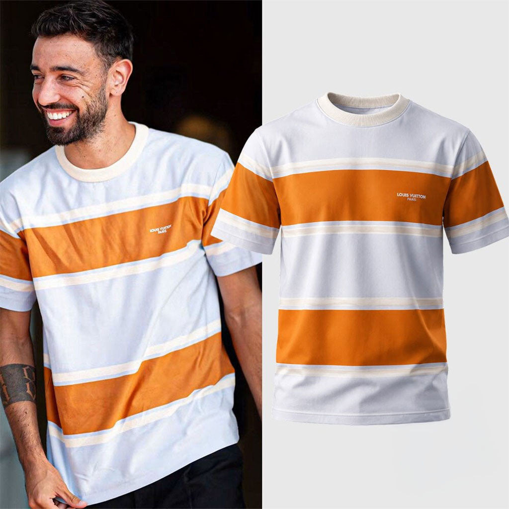 Bruno Fernandes LV Paris Striped Shirt Bruno Fernandes Merch Present For Husband - Merchluma
