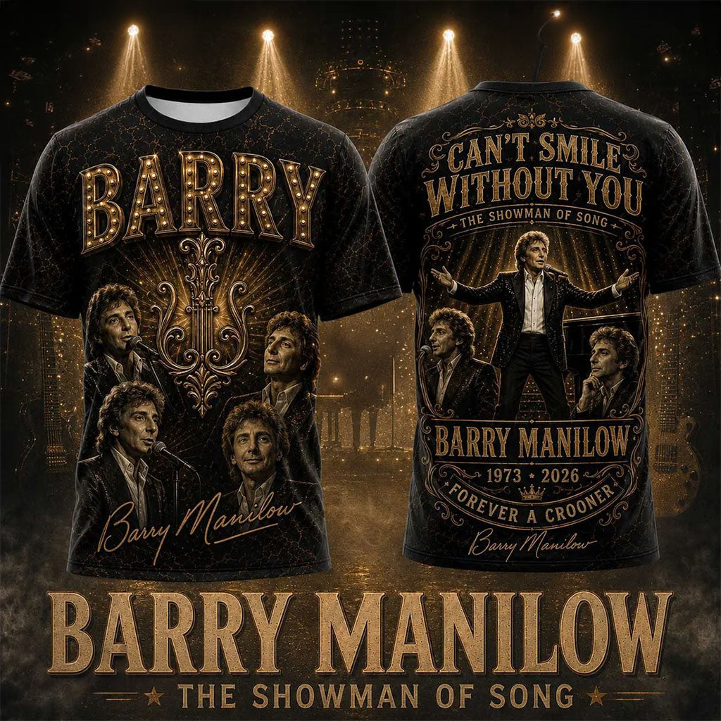 Barry Manilow The Showman Of Song Portrait T-Shirt Forever A Crooner Tee Barry Manilow Merch - Merchluma