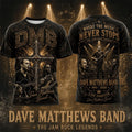 Dave Matthews Band 1991-2026 Where The Music Never Stop T-Shirt DMB Merch Gift for Music Fans - Merchluma