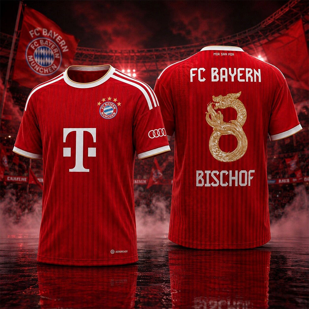 #8 Bischof Jersey Shirt FC Bayern Munich Home Jeju And Hong Kong Jersey 2026 Gift For Brothers - Merchluma