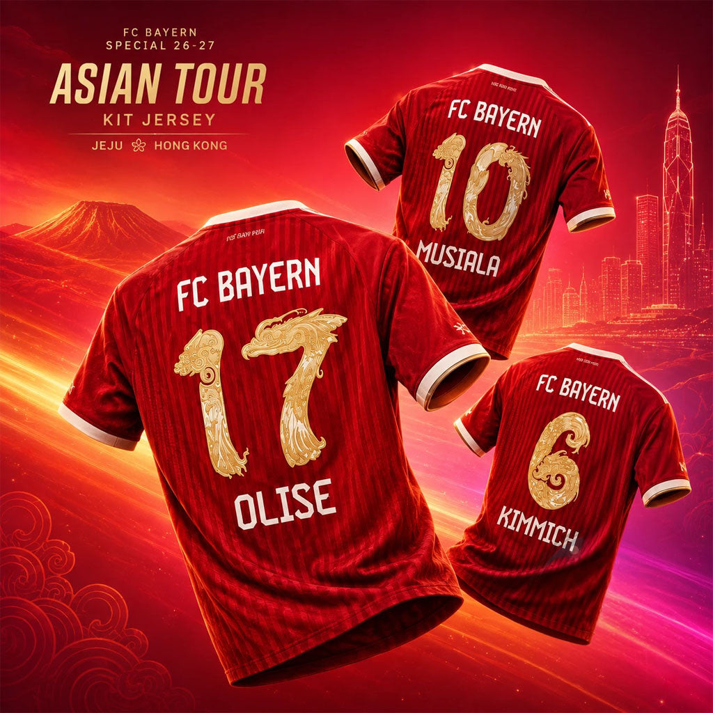 FC Bayern Munich 2026 27 Jeju And Hong Kong Asian Tour Jersey FC Bayern Munich Merch Fan Gifts - Merchluma