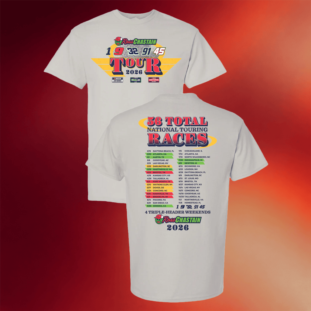 Trackhouse Merch Ross Chastain 2026 Tour T-Shirt Best Gifts For Racing Fans - Merchluma
