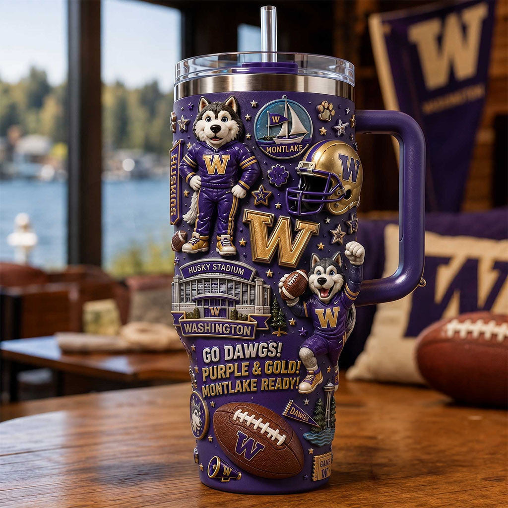 Washington Huskies Merch Go Dawgs Montlake Ready Tumbler Best Gifts For Football Lovers - Merchluma